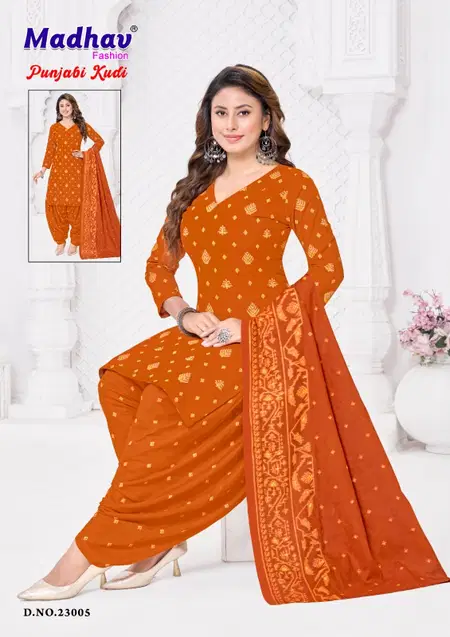 Punjabi Kudi Vol 23 By Madhav Printed Cotton Wholesale Dress Material Suppliers In Mumbai